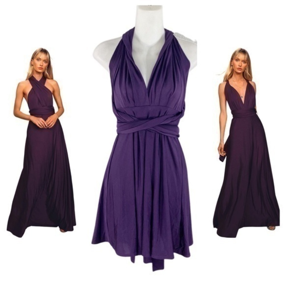 Lulus Always Stunning Convertible Purple Mini Dress KK26